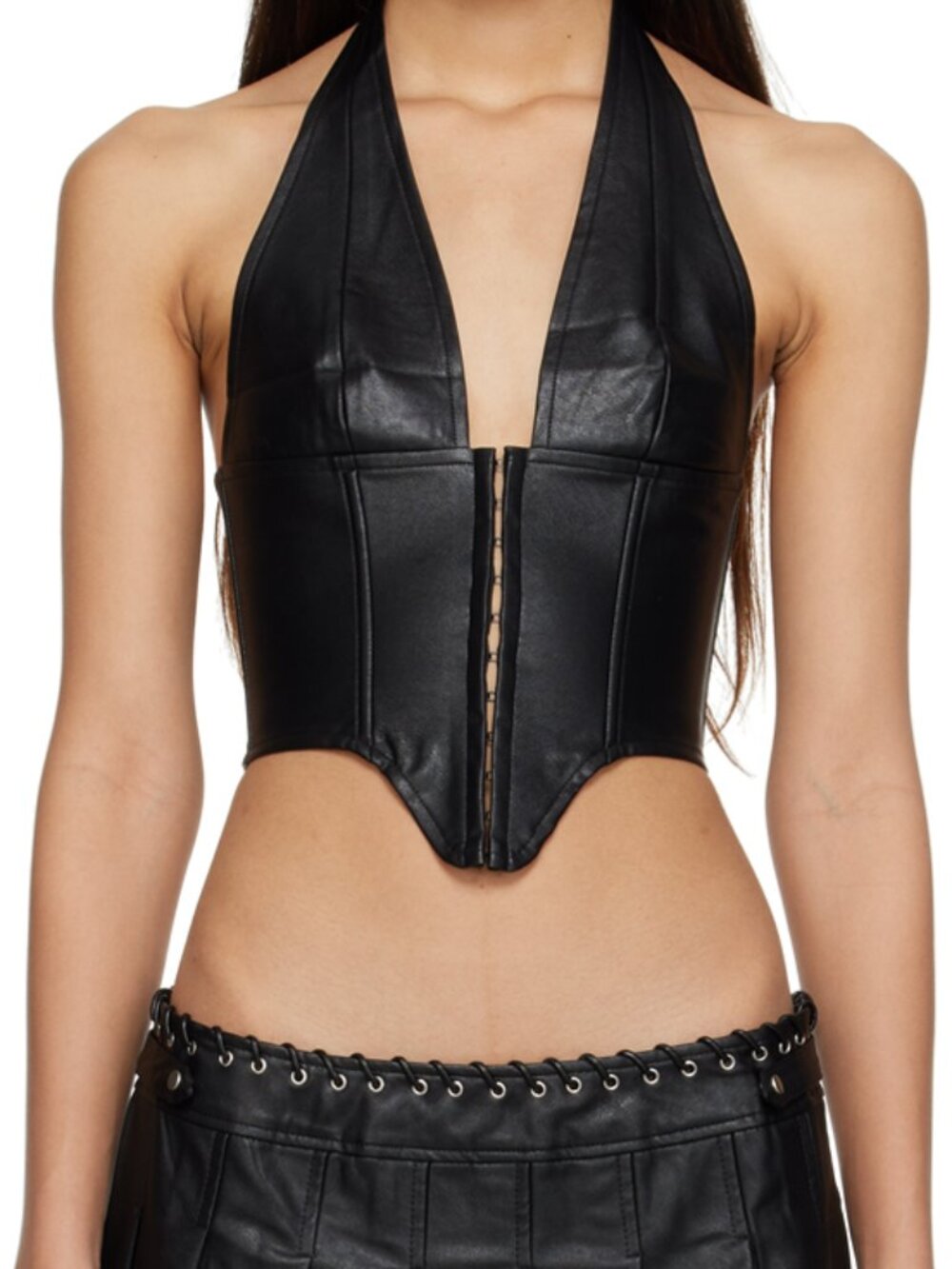 Miaou Mara Corset Black Leather Size M